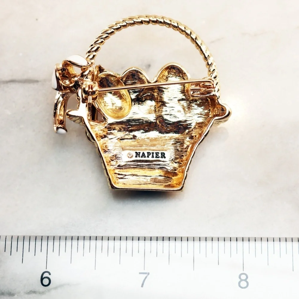 Napier Easter Eggs in Basket Brooch